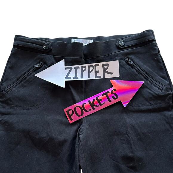 Womens Pants Size Small Black Pull On Stretchy Comfy Zipper Pockets Professional - Picture 6 of 8